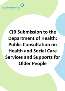 Cover of CIB Submission to the DOH. Consultation on Health and Social Care Services to Older People