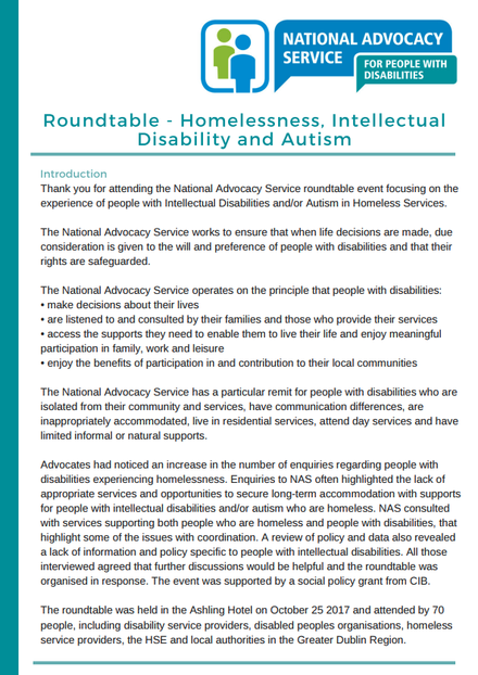 National Autism and Homelessness Roundtable Report