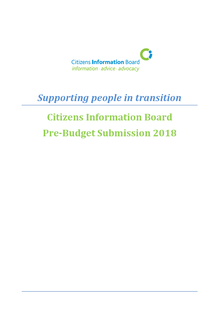 Screenshot. 2018 Prebudget Submission. Supporting people in transition